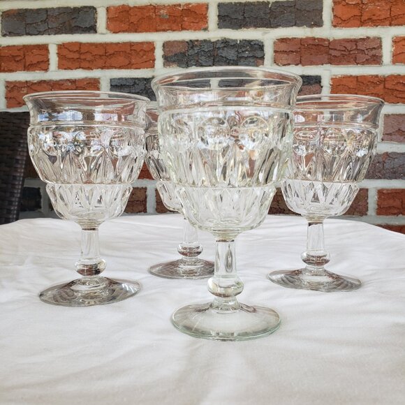 Vintage 1930's Paden City Chavalier Clear Goblet - Set of 4 - Picture 3 of 10